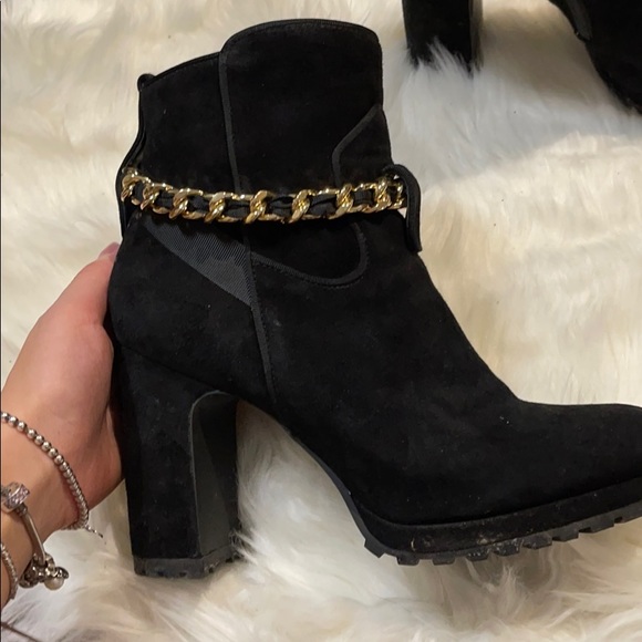 Karl Lagerfeld suede Booties with chain - Picture 2 of 4